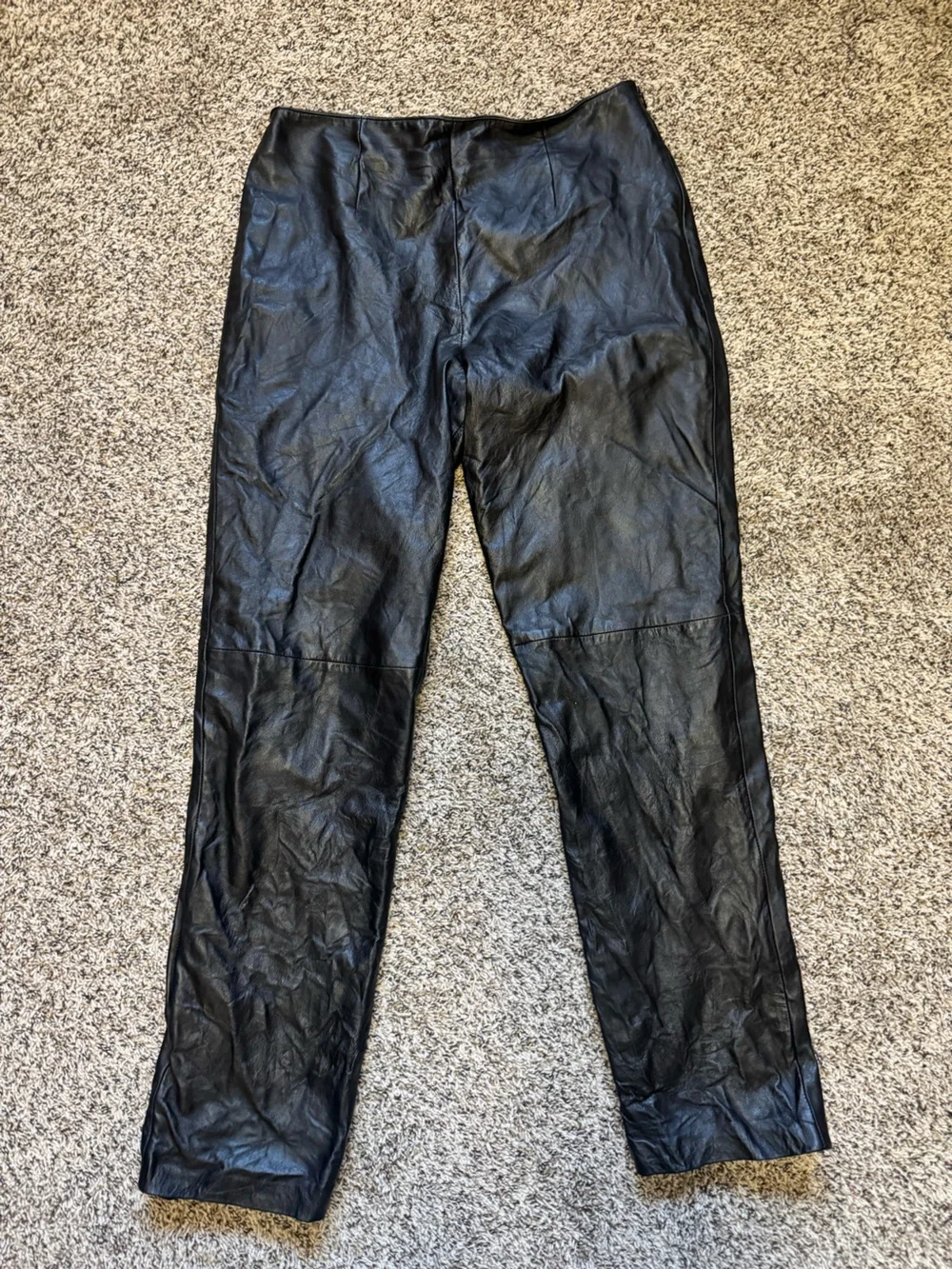 Margaret Godfrey Black 100% Leather Straight Leg Pants